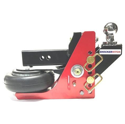 Shocker hitch - The Shocker Max Black 12K Air Receiver Hitch base frame only. Includes everything except the ball mount attachment. Comes complete with 12K Shocker base frame air hitch assembly with built in air ride system & 2 d-handle ball mount pins with clips.